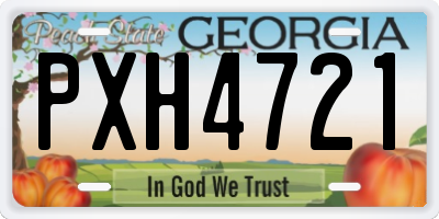 GA license plate PXH4721