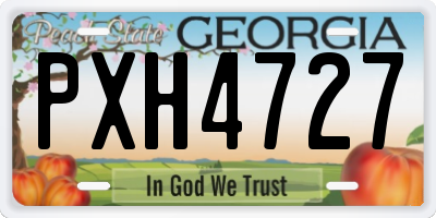 GA license plate PXH4727