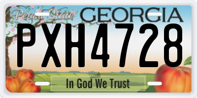 GA license plate PXH4728