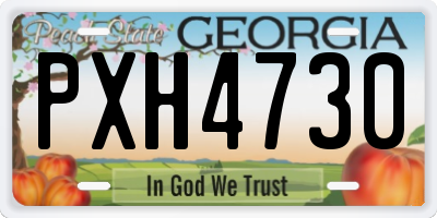 GA license plate PXH4730