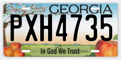 GA license plate PXH4735