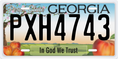 GA license plate PXH4743