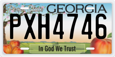 GA license plate PXH4746