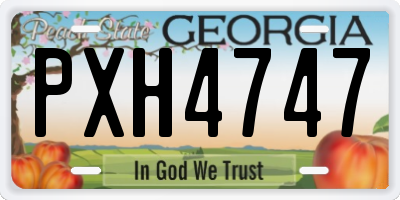 GA license plate PXH4747