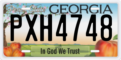 GA license plate PXH4748