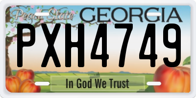GA license plate PXH4749