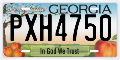 GA license plate PXH4750