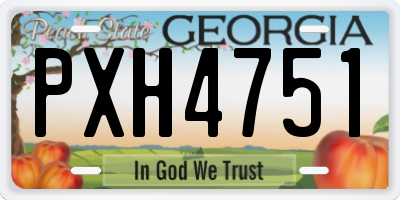 GA license plate PXH4751