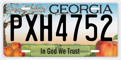 GA license plate PXH4752