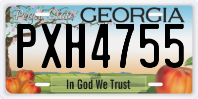 GA license plate PXH4755