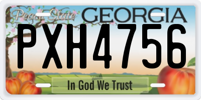 GA license plate PXH4756