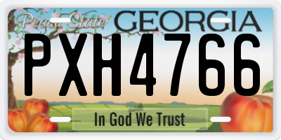 GA license plate PXH4766
