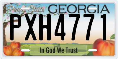 GA license plate PXH4771