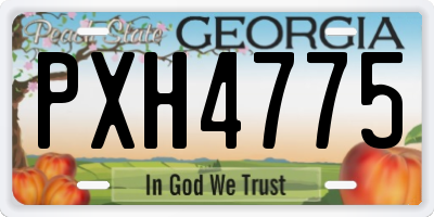 GA license plate PXH4775