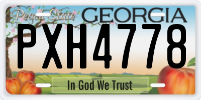 GA license plate PXH4778