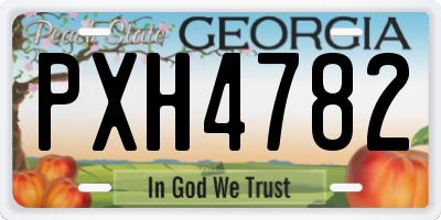 GA license plate PXH4782