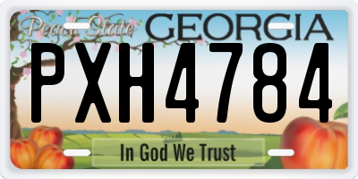 GA license plate PXH4784