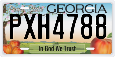 GA license plate PXH4788