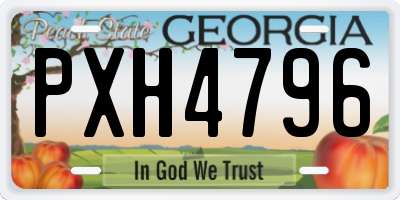 GA license plate PXH4796