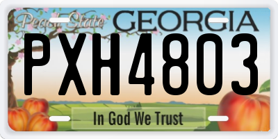 GA license plate PXH4803