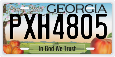 GA license plate PXH4805