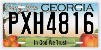 GA license plate PXH4816