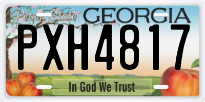 GA license plate PXH4817