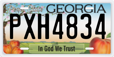 GA license plate PXH4834