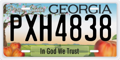 GA license plate PXH4838