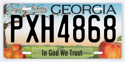 GA license plate PXH4868