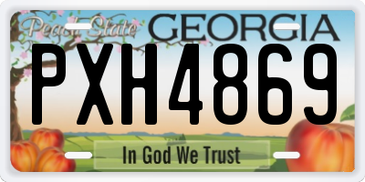 GA license plate PXH4869