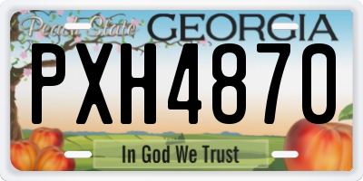 GA license plate PXH4870