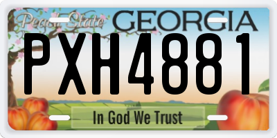 GA license plate PXH4881