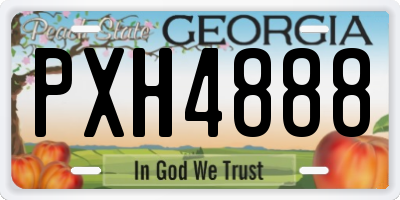 GA license plate PXH4888