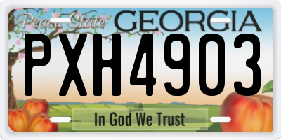 GA license plate PXH4903