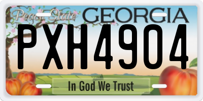 GA license plate PXH4904