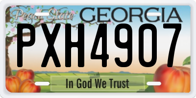 GA license plate PXH4907