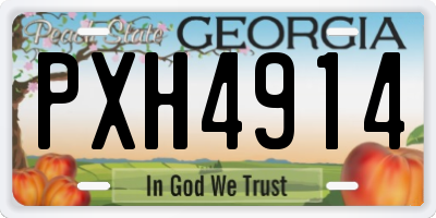 GA license plate PXH4914