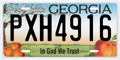 GA license plate PXH4916