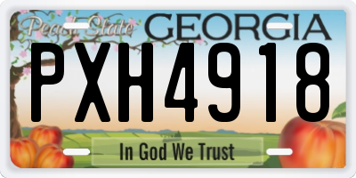 GA license plate PXH4918