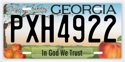GA license plate PXH4922
