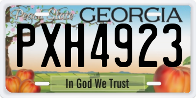 GA license plate PXH4923