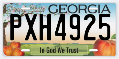 GA license plate PXH4925