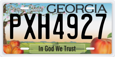 GA license plate PXH4927