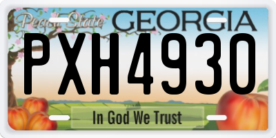 GA license plate PXH4930