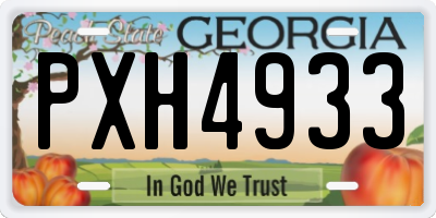 GA license plate PXH4933