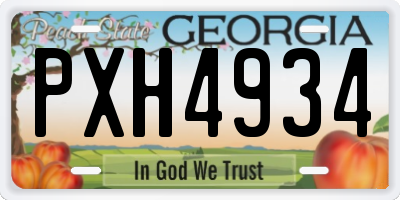 GA license plate PXH4934