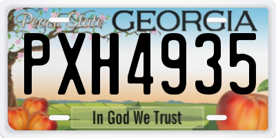 GA license plate PXH4935