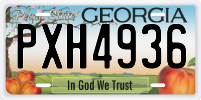 GA license plate PXH4936