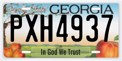 GA license plate PXH4937